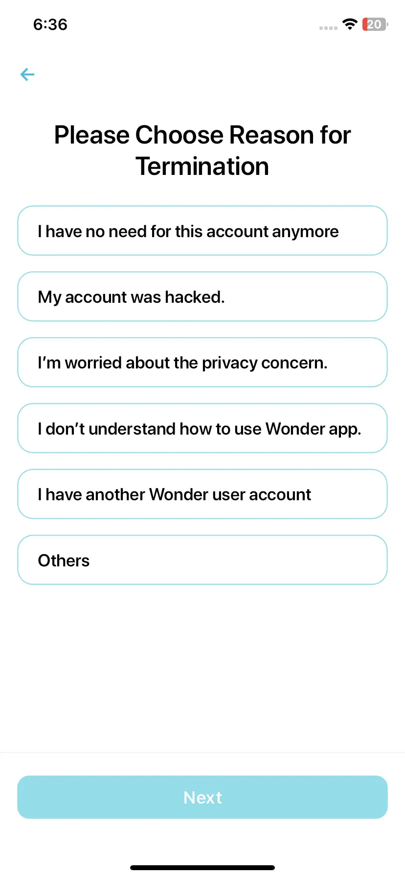 Wonder 協助中心螢幕截圖